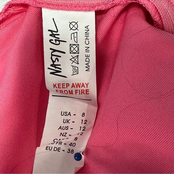 Nasty‎ Gal Womens Pants Size 8 Pink High Waisted Wide Leg Tailored NWT - Picture 8 of 10